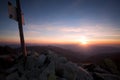 Sunset view from the mountain peak Bucura Royalty Free Stock Photo