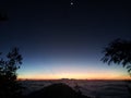 sunset view on the mountain raung hiking trail