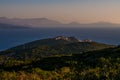 Cape Lefkatas during after sunset on the island of Lefkada in Greece