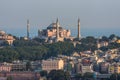 Sunset view on museum cathedral mosque Istanbul augst summer