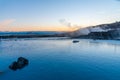 Sunset view of Myvatn nature bath, Iceland