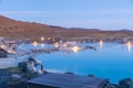 Sunset view of Myvatn nature bath, Iceland