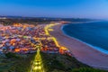 Sunset view of Nazare in Portugal