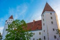 Sunset view of New castle in German town Ingolstadt Royalty Free Stock Photo