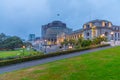 Sunset view of New Zealand Parliament Buildings in Wellington Royalty Free Stock Photo