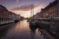 Sunset view of Nyhavn, Copenhagen