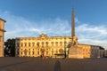 Sunset view of Obelisk and Palazzo della Consulta at Piazza del Quirinale in Rome, Italy Royalty Free Stock Photo