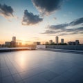 sunset view at a office building roof top