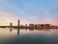 Sunset view of the Oklahoma skyline