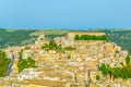 Sunset view of old town of the sicilian city Ragusa Ibla, Italy Royalty Free Stock Photo