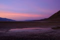 Sunset view over Badwater Basin, Death Valley National Park Royalty Free Stock Photo