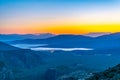 Sunset view over Itea town in Greece Royalty Free Stock Photo