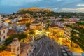 Sunset view over Monastiraki square in Athens, Greece Royalty Free Stock Photo