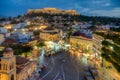 Sunset view over Monastiraki square in Athens, Greece Royalty Free Stock Photo