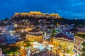 Sunset view over Monastiraki square in Athens, Greece Royalty Free Stock Photo