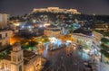 Sunset view over Monastiraki square in Athens, Greece Royalty Free Stock Photo