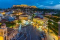 Sunset view over Monastiraki square in Athens, Greece Royalty Free Stock Photo