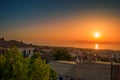 Sunset view over the picturesque coastal town of Kyparissia located in northwestern Messenia, Trifylia, Peloponnese, Greece Royalty Free Stock Photo