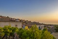 Sunset view over the picturesque coastal town of Kyparissia located in northwestern Messenia, Trifylia, Peloponnese, Greece Royalty Free Stock Photo