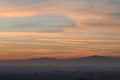 Sunset view over rhine valley from black forest