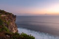 Sunset view over the sea from Uluwatu temple, Bali island Royalty Free Stock Photo