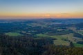 Sunset view over Tasmania from Sideling lookout, Australia Royalty Free Stock Photo