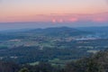 Sunset view over Tasmania from Sideling lookout, Australia Royalty Free Stock Photo