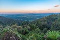 Sunset view over Tasmania from Sideling lookout, Australia Royalty Free Stock Photo