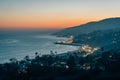 Sunset view of the Pacific Coast, in Pacific Palisades, Los Angeles, California Royalty Free Stock Photo