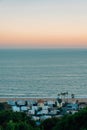 Sunset view of the Pacific Ocean in Pacific Palisades, Los Angeles, California Royalty Free Stock Photo