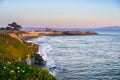 Sunset view of the Pacific Ocean rugged coastline, Santa Cruz, California Royalty Free Stock Photo