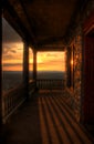 Sunset View From Pagoda Porch Royalty Free Stock Photo