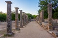 Sunset view of Palaestra at Archaeological Site of Olympia in Gr Royalty Free Stock Photo