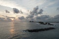 The Sunset With Paradise Island Lighthouse Royalty Free Stock Photo