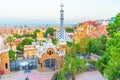 Sunset view of Parc Guell in Barcelona, Spain Royalty Free Stock Photo