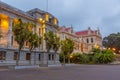 Sunset view of Parliamentary Library and New Zealand Parliament Buildings in Wellington Royalty Free Stock Photo