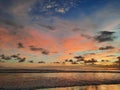 Sunset view at Pasut Beach Bali in the afternoon towards evening Royalty Free Stock Photo