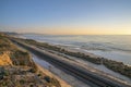 Sunset view of peaceful beach and sea in scenic Del Mar Southern California Royalty Free Stock Photo