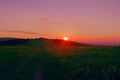 Sunset view point to Carpathian mountain.