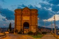 Sunset view of Porta Pia in Italian town Ancona