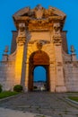 Sunset view of Porta Pia in Italian town Ancona