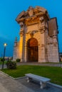 Sunset view of Porta Pia in Italian town Ancona