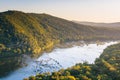 Sunset view of the Potomac River, from Weverton Cliffs, near Harpers Ferry, West Virginia Royalty Free Stock Photo