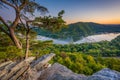 Sunset view of the Potomac River, from Weverton Cliffs, near Harpers Ferry, West Virginia Royalty Free Stock Photo
