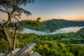 Sunset view of the Potomac River, from Weverton Cliffs, near Harpers Ferry, West Virginia Royalty Free Stock Photo