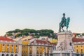 Sunset view of Praca do Commercio square in Lisbon, Portugal Royalty Free Stock Photo