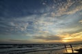 Sunset view at Rayong Beach in Thailand Royalty Free Stock Photo