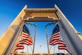 Sunset view of the Red River Valley Veterans Memorial Royalty Free Stock Photo