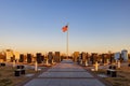 Sunset view of the Red River Valley Veterans Memorial Royalty Free Stock Photo