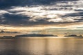 Sunset View of rocky cliffs clear water of Atlantic Ocean at Ponta de Sao Lourenco, the island of Madeira, Portugal